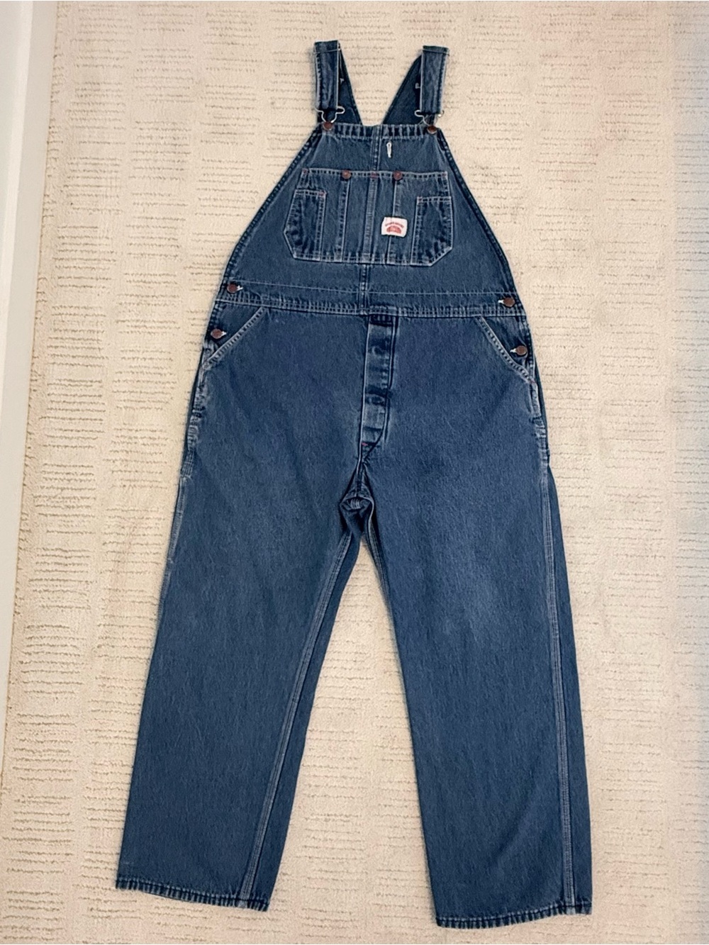 Round House Relaxed Fit Men's Denim Overalls - Blue